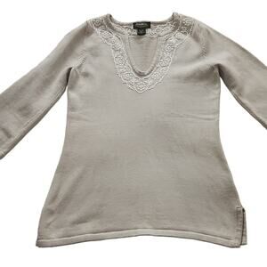 Eddie Bauer 3/4 Sleeve Cotton Sweater S